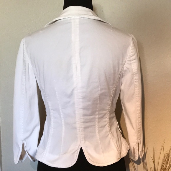 Bebe White Blazer Size 6 Collared 3/4 Sleeve - Picture 3 of 6